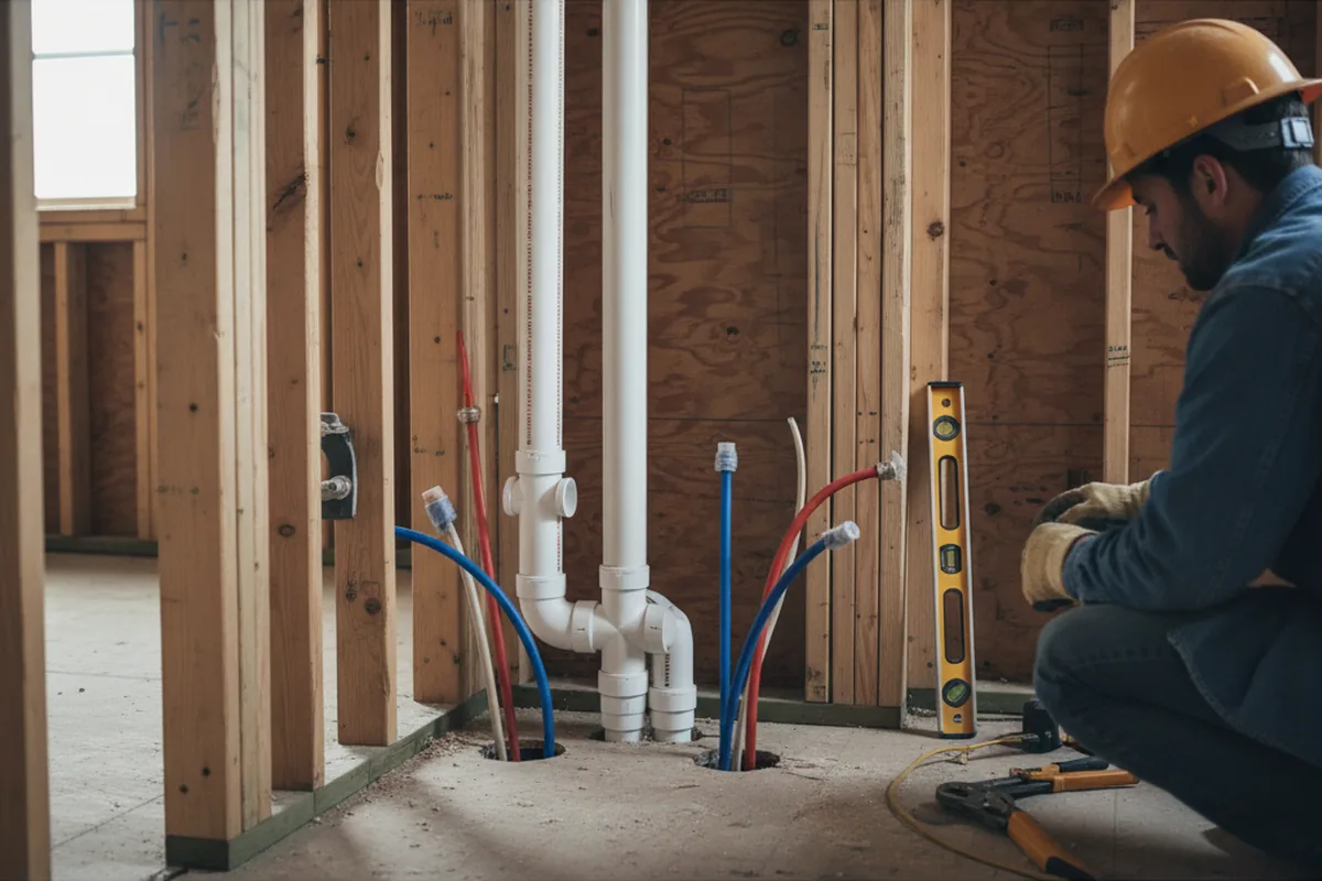 Drain and supply rough-in during Garbage Disposal Repair in Jamison